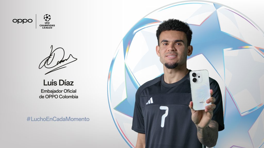 OPPO acompaña la final de la UEFA Champions League como patrocinador oficial y activa su campaña en Colombia con Luis Díaz